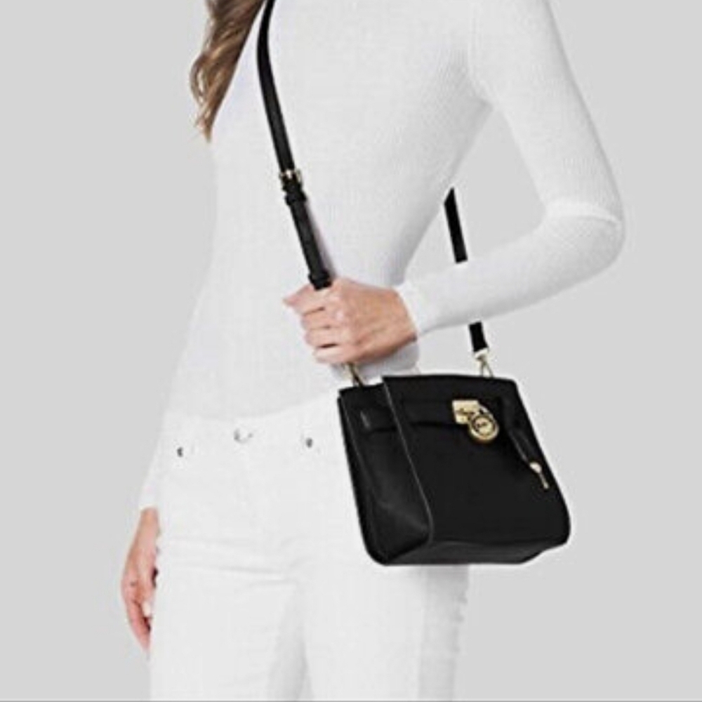 MICHAEL Michael Kors Women's HAMILTON Traveler Leather haircalf messenger crossb